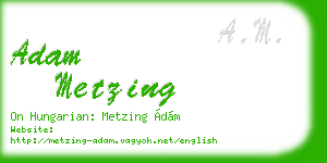 adam metzing business card